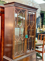 Lighted vintage china cabinet
