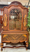 Antique Jacobean China cabinet on casters