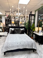 New upholstered queen bed w/rails
