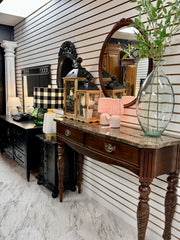 Marble-top tall foyer table ￼