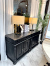 Tall black nightstand pair (2)