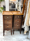 Pair of antique side tables on casters (2)