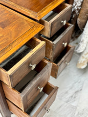 Pair of antique side tables on casters (2)