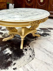 French Provincial marble-top coffee table
