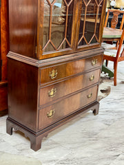 Lighted vintage china cabinet