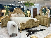 French Provincial rolled-arm bench ￼