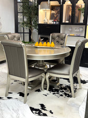 Modern Silver table & 4 chairs