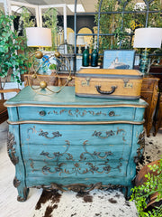 Turquoise Bombay style French Cabinet