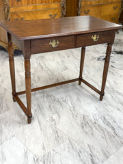 Two-drawer oak desk