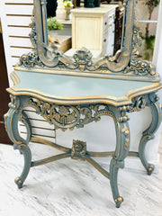 Ornate console table & mirror