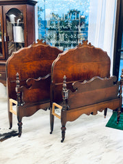 Antique twin bed pair