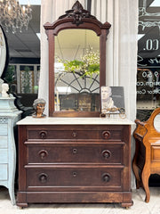 Vintage marble top dresser w/mirror