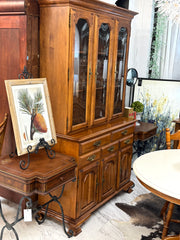 Vintage lighted bubble glass china cabinet