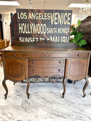 Antique Queen Anne buffet on casters