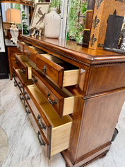 Tall wood dresser w/rope trim