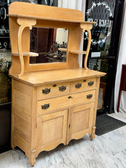 Antique buffet on casters w/hutch