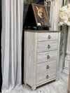 Faux wood 5-drawer chest