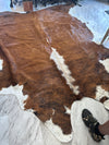 XL brown/white cowhide rug