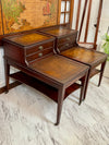 Pair of leather-top vintage tables (2)