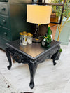 Pair of carved wood side/end tables (2)