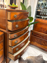 Vintage bowfront mahogany chest