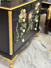 Vintage style chest w/floral detail