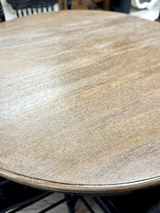 Vintage 48” round pedestal table & 4 chairs