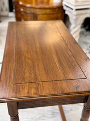 Two-drawer oak desk