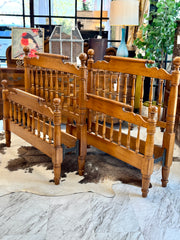 Pair of a vintage twin beds w/rails
