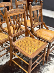 (5) Vintage cane-bottom chairs
