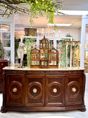 Vintage French Provincial carved sidetable w/wood top