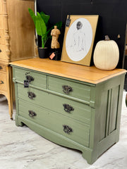 Vintage green four-drawer dresser