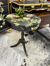 Drum table w/floral detail