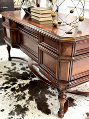 Carved wood desk