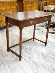 Two-drawer oak desk