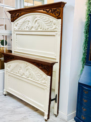 Antique full size panel bed w/rails