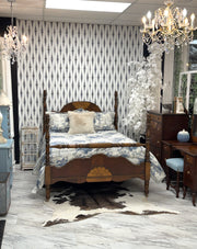 Vintage Burl-wood full bed w/rails