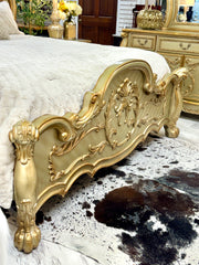 French Provincial King Bed w/rails