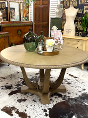 New 60” round pedestal dining table ￼