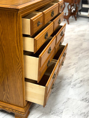Nine drawer oak dresser ￼