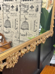 Vintage ornate wood frame mirror