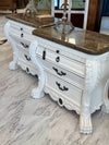 Marble top nightstand pair (2)