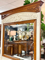 Antique carved wood dresser w/mirror