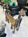 Authentic hand-carved medicine man tribal bench from West Africa