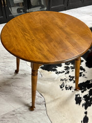 Vintage round side table w/removable glass top