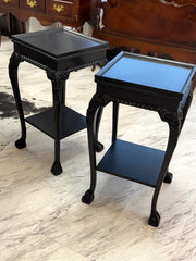 Antique clawfoot side/end table pair (2)
