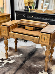 Vintage Secretary desk w/cane-back chair