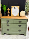Vintage green four-drawer dresser