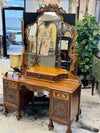 Antique carved vanity w/mirror