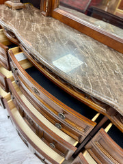 Marble top carved dresser